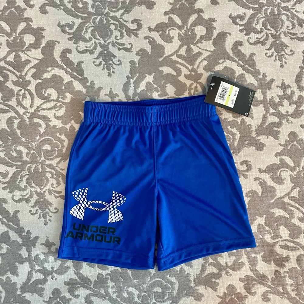 Under Armour Kids Blue Athletic Shorts NWT, Size 4